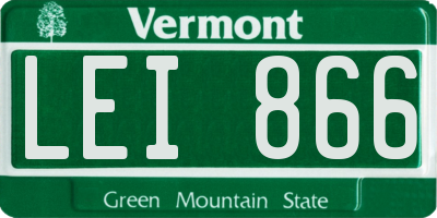 VT license plate LEI866