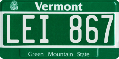 VT license plate LEI867