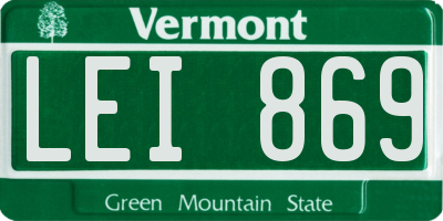 VT license plate LEI869