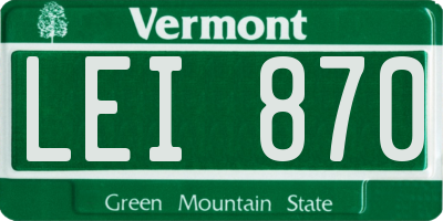 VT license plate LEI870