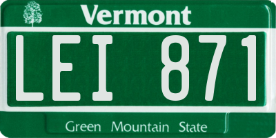 VT license plate LEI871