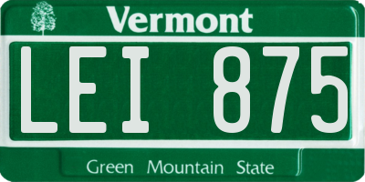 VT license plate LEI875