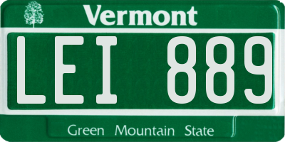 VT license plate LEI889