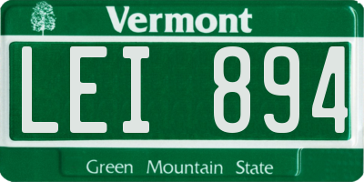 VT license plate LEI894