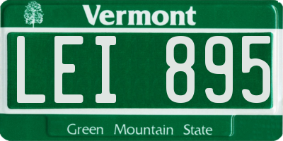VT license plate LEI895