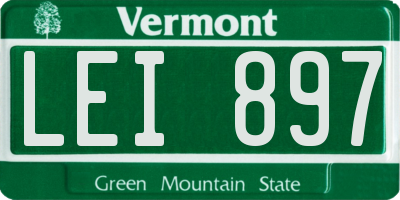 VT license plate LEI897