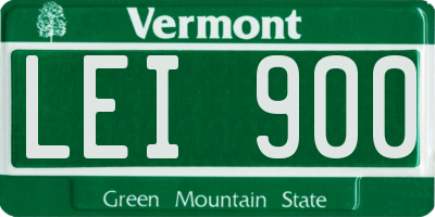 VT license plate LEI900