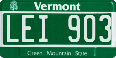 VT license plate LEI903