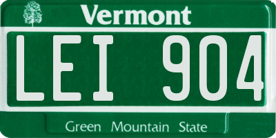 VT license plate LEI904