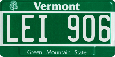 VT license plate LEI906