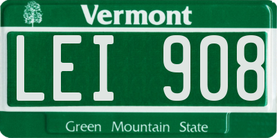 VT license plate LEI908