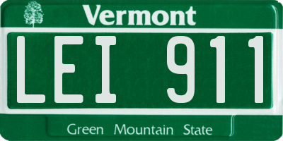 VT license plate LEI911