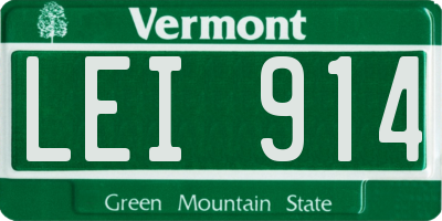 VT license plate LEI914