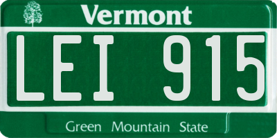 VT license plate LEI915
