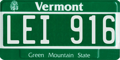 VT license plate LEI916