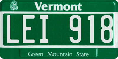 VT license plate LEI918