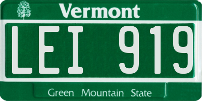 VT license plate LEI919
