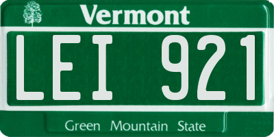 VT license plate LEI921