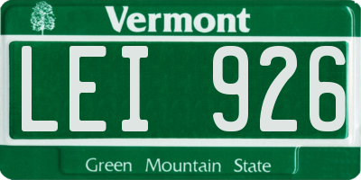 VT license plate LEI926