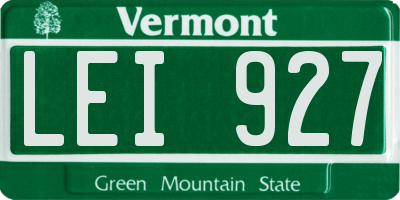 VT license plate LEI927