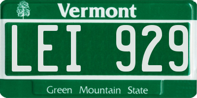 VT license plate LEI929