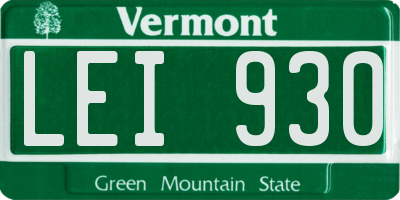 VT license plate LEI930