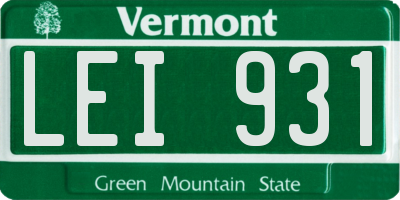 VT license plate LEI931