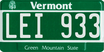 VT license plate LEI933