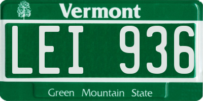 VT license plate LEI936
