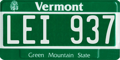 VT license plate LEI937