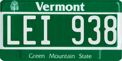 VT license plate LEI938