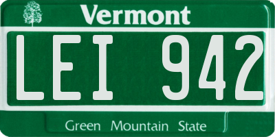 VT license plate LEI942