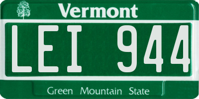 VT license plate LEI944