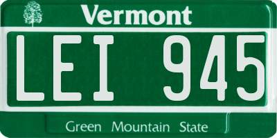 VT license plate LEI945