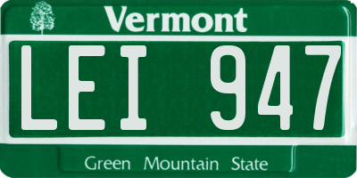 VT license plate LEI947