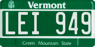 VT license plate LEI949