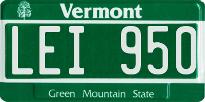 VT license plate LEI950
