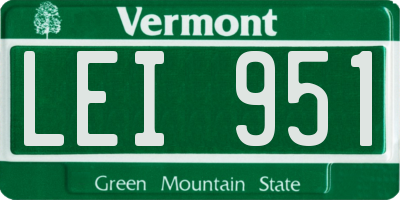VT license plate LEI951