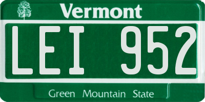 VT license plate LEI952