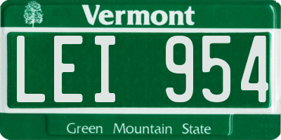 VT license plate LEI954