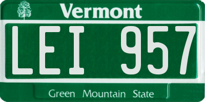 VT license plate LEI957
