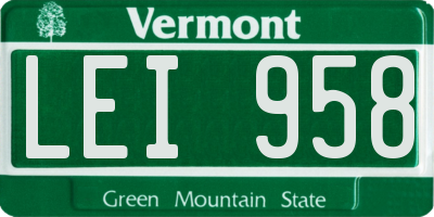VT license plate LEI958