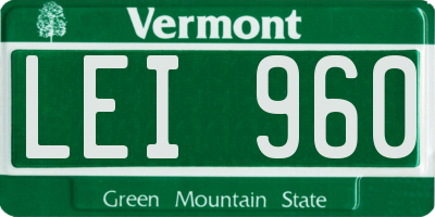 VT license plate LEI960