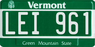 VT license plate LEI961