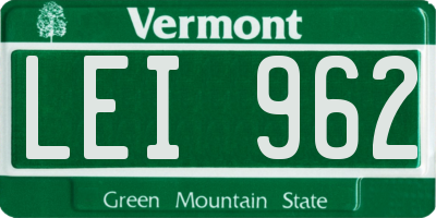 VT license plate LEI962