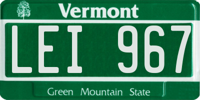 VT license plate LEI967
