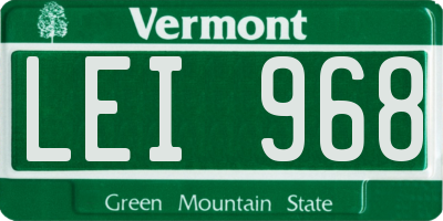VT license plate LEI968