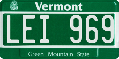 VT license plate LEI969