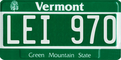 VT license plate LEI970