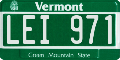 VT license plate LEI971